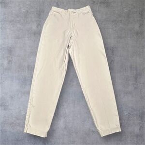NY Jeans Womens 8 Cream Stretch Cotton Slim Straight Chino‎ Pants Y2K